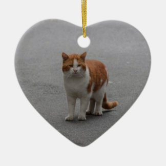 Adorno De Cerámica Thomas Ginger Y Gato Blanco