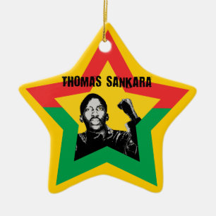 Adorno De Cerámica Thomas Sankara Burkina Fasso estrella Xmas