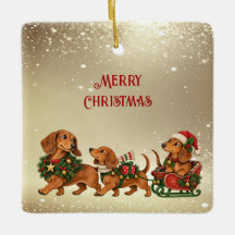 Three Festive Dachshund