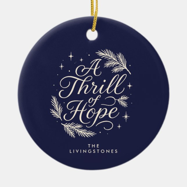Adorno De Cerámica Thrill of Hope Navy  Photo Religious (Frente)