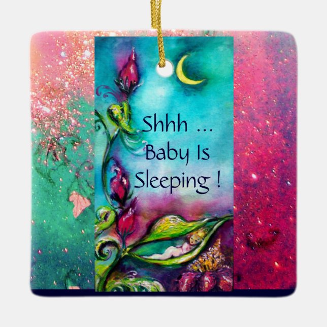 ADORNO DE CERÁMICA THUMBELINA, BAÑERA DE FLORES Y MARIPOSA (Anverso)