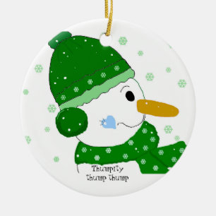 Adorno De Cerámica Thumpity Thump Thump  - Muñeco de nieve