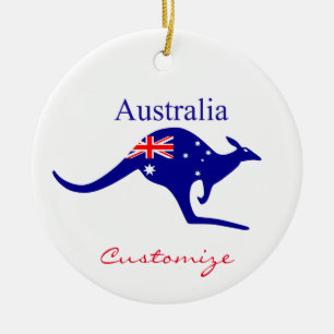 Adorno De Cerámica Thunder_Cove, canguro de bandera de Australia