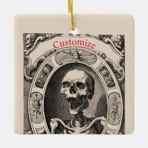 Adorno De Cerámica Thunder_Cove, flamante cráneo humano