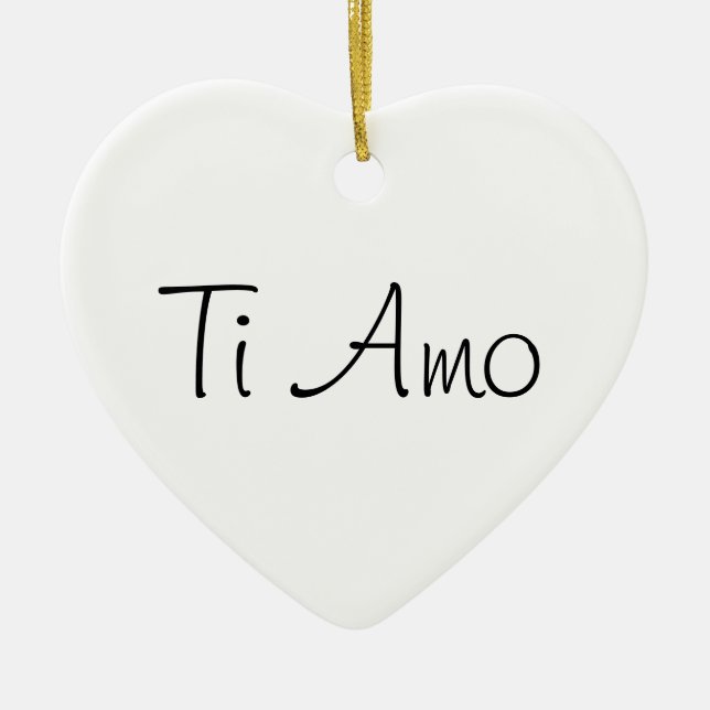Adorno De Cerámica Ti Amo/I Love You (Frente)