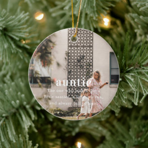 Adorno De Cerámica Tía Navidades sensacionalistas de Photo Keepsake
