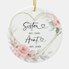 Adorno De Cerámica Tía nueva geométrica del corazón rosado Rubor Gold