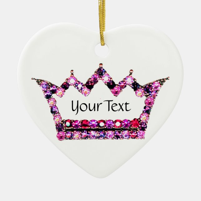 Adorno De Cerámica Tiara rosa personalizado (Frente)