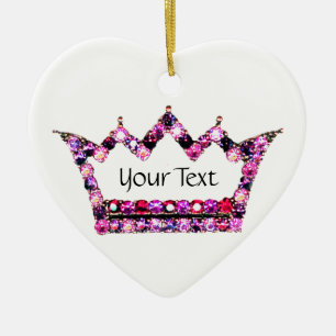 Adorno De Cerámica Tiara rosada personalizada