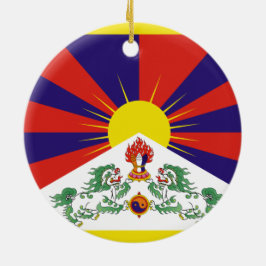 Adorno De Cerámica Tibetan Flag
