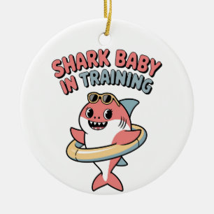 Adorno De Cerámica Tiburón Bebé en Entrenamiento Niños