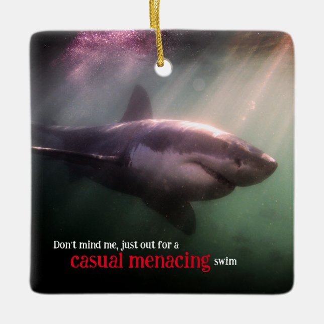 Adorno De Cerámica Tiburón blanco submarino (Anverso)