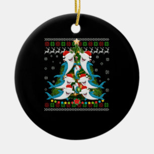 Adorno De Cerámica Tiburón martillo de navidad