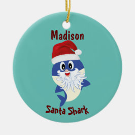 Adorno De Cerámica Tiburón 🦈 super Navidades oceánicos Santa