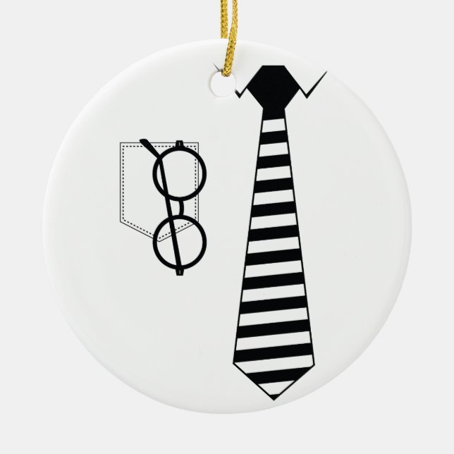 Adorno De Cerámica Tie de anteojos (Frente)