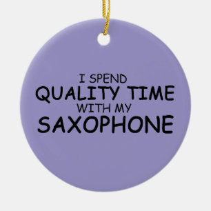Adorno De Cerámica Tiempo de calidad saxofón