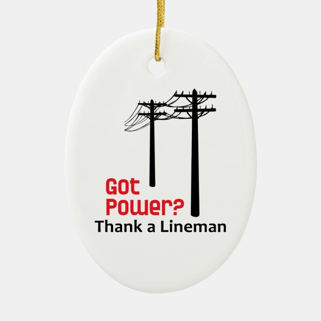 Adorno De Cerámica ¿Tienes energía? Gracias A Lineman (Frente)