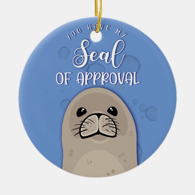 Adorno De Cerámica tienes mi sello de Navidades de aprobación (Frente)