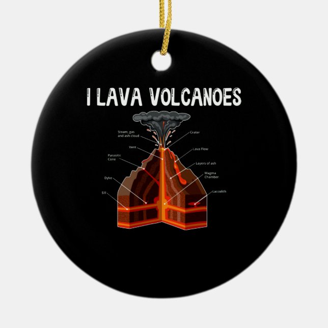 Adorno De Cerámica Tierra Magma Lava Volcán Geología Ciencia (Frente)