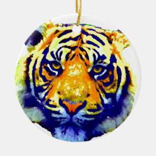Adorno De Cerámica Tiger Eyes Pop Art
