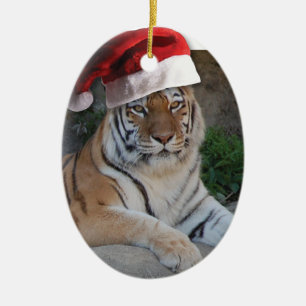 Adorno De Cerámica Tigre de Bengala, Navidades