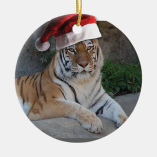 Adorno De Cerámica Tigre de Santa Hat Bengala