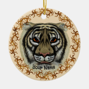 Adorno De Cerámica Tigre Fiero