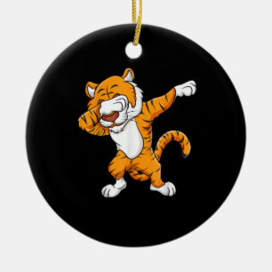 Adorno De Cerámica Tigre  Gracioso montaje de la mascota de fútbol d