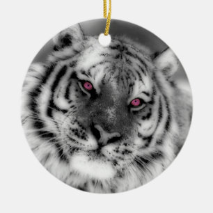 Adorno De Cerámica Tigre Ojo Rosa