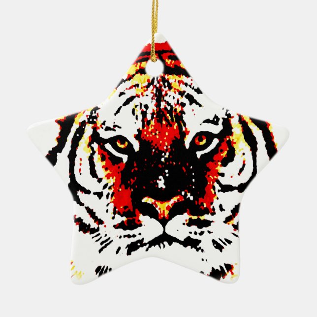Adorno De Cerámica Tigre salvaje (Frente)