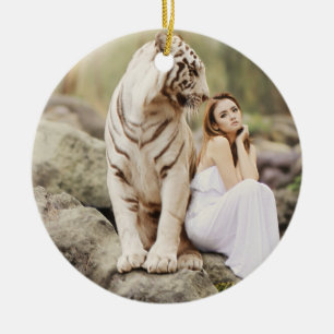 Adorno De Cerámica Tigre y señora de Bengala
