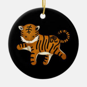 Adorno De Cerámica Tigre zodiaco chino adorna Rótulo de astrología ne