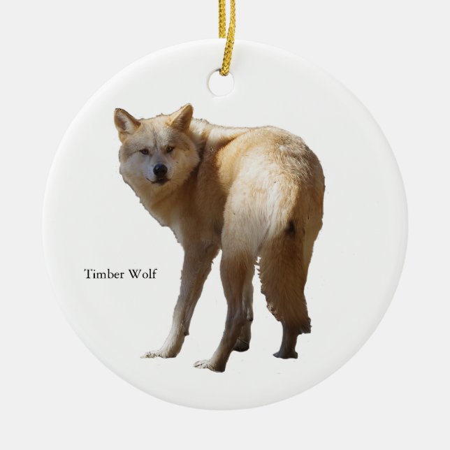 Adorno De Cerámica Timber Wolf ornament (Frente)