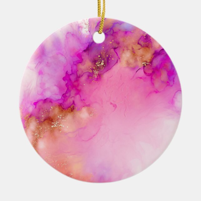 Adorno De Cerámica Tinta alcohólica de resumen de líquido | (Frente)