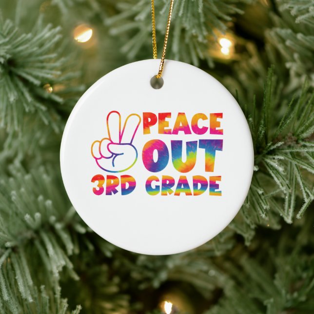 Adorno De Cerámica Tintes de tercer grado de Peace Out Tye El Día Pas (Árbol)