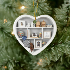 Adorno De Cerámica Tiny Shelves  Dachshund Dog Lover edition 2D print