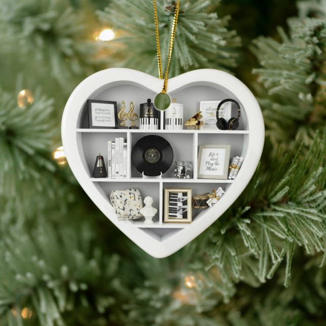 Adorno De Cerámica Tiny Shelves Piano Music Fan edition 2Dprint Heart (Árbol)