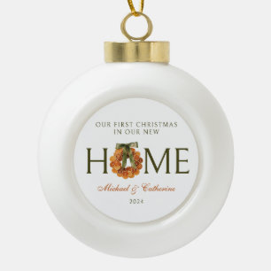 Adorno De Cerámica Tipo Bola 1.ᵉʳ Navidad en la nueva guirnalda del Naranja