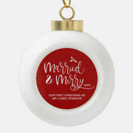 Adorno De Cerámica Tipo Bola 2022 Nuestro primer guión de moras casadas de Navi