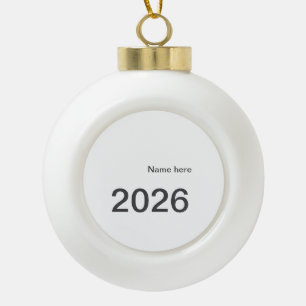 Adorno De Cerámica Tipo Bola 2026 2027 2028 nombre título aquí año letra negrit