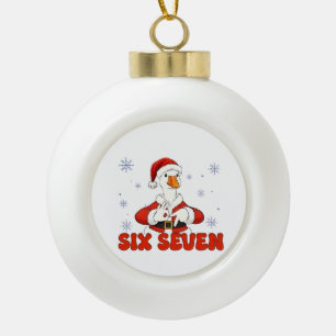 Adorno De Cerámica Tipo Bola 6 7 Seis Siete Mano Ganso Navidad Gen Z Alpha