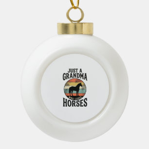 Adorno De Cerámica Tipo Bola Abuela Que Ama Los Caballos Diseño Vintage