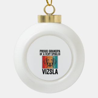 Adorno De Cerámica Tipo Bola Abuelo Orgulloso Vizsla Diseño Antiguo Amante de l