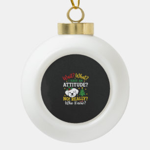 Adorno De Cerámica Tipo Bola Actitud de perro de Navidad Humor festivo