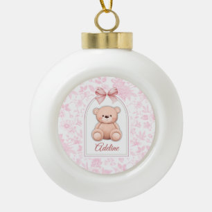 Adorno De Cerámica Tipo Bola Adeline Diseño de guardería de osito rosado pers