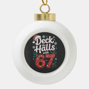 Adorno De Cerámica Tipo Bola Adorna los pasillos con 6 7 Navidad divertida Seis