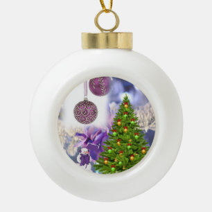 Adorno De Cerámica Tipo Bola Adorno de Bola Cerámica de Navidad, Muñeco de Niev