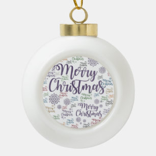 Adorno De Cerámica Tipo Bola Adorno de bola de cerámica de Navidad, Feliz Navid