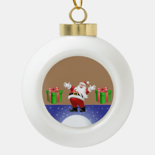 Adorno De Cerámica Tipo Bola Adorno de bola de cerámica de Navidad, Santa