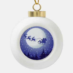 Adorno De Cerámica Tipo Bola Adorno de bola de cerámica de Navidad, Santa